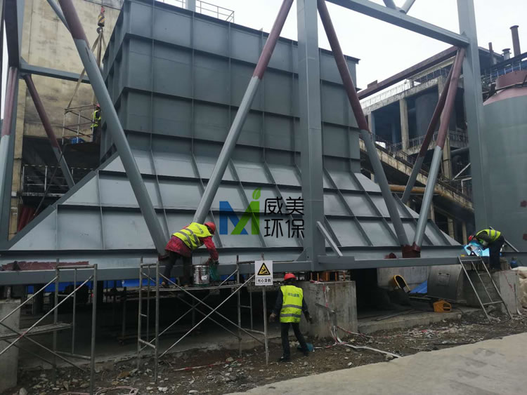 湖北濕電除塵器吊裝現(xiàn)場